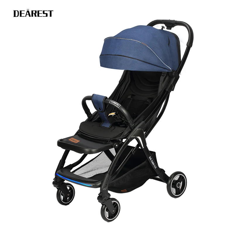 Cloth Dark Blue Dearest A8L быстрая складная детская коляска со съемным навесом - Цвет: Cloth Dark Blue