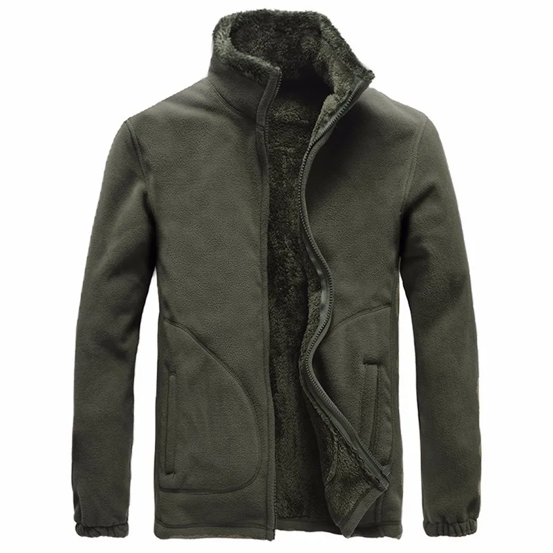 Men Male oversized Plus Size Fleece Warm Thermal Camp Fish Trek Hike Climb Cold Winter Autumn Spring Jacket Travel Coat