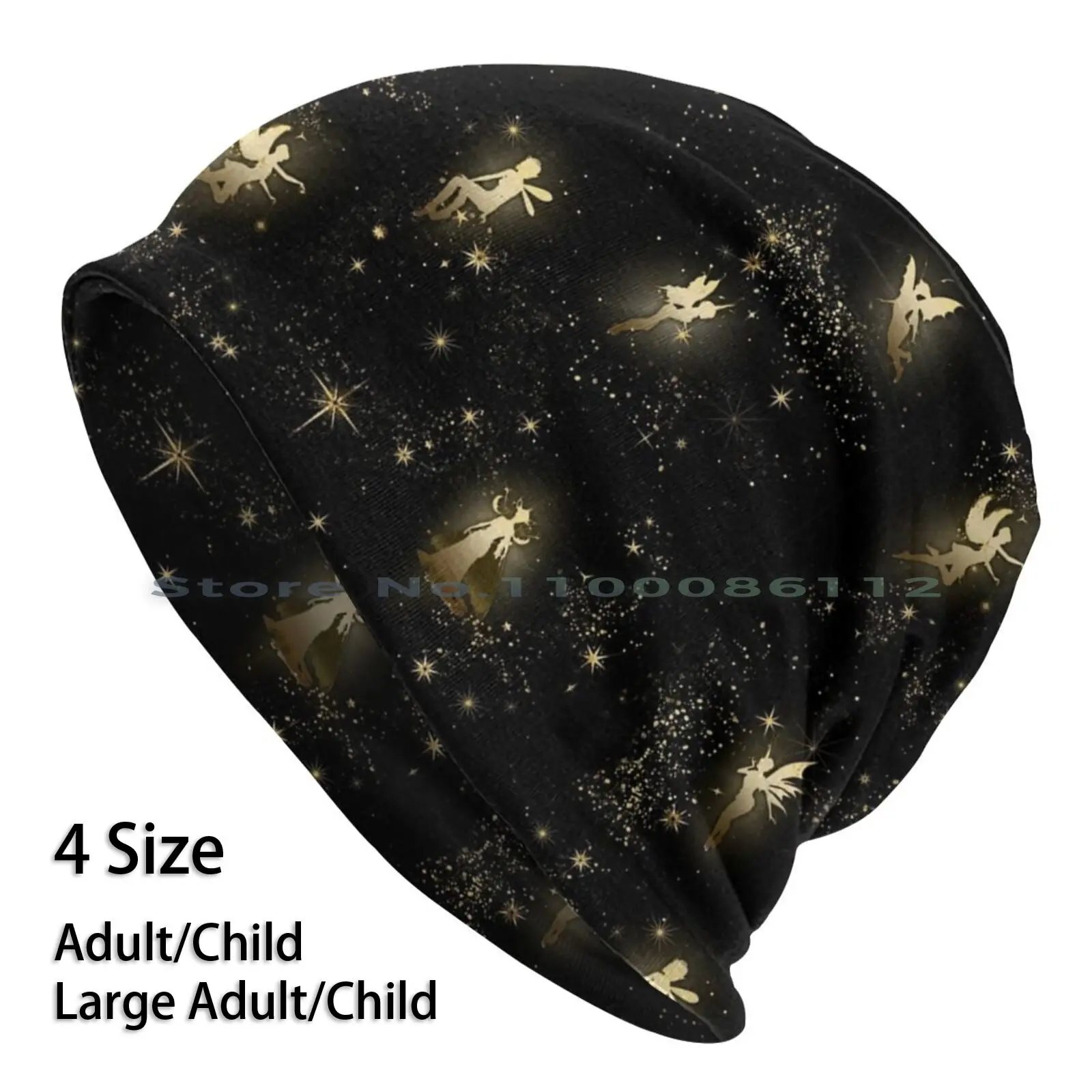 

Firefly Fairies Beanies Knit Hat Fairy Fairies Fantasy Fae Magical Steampunk Astrologer Lelibeth Black And Gold Brimless