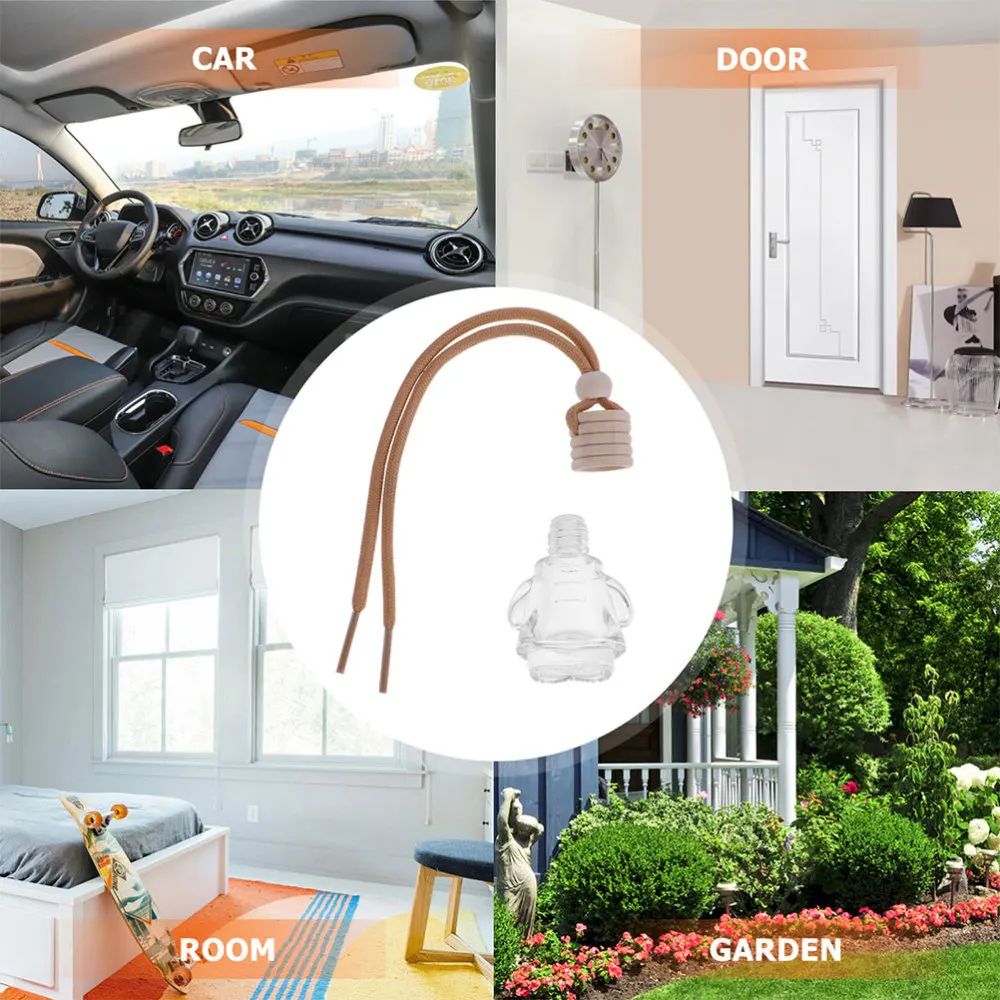 

10pcs Empty Aromatherapy Bottles Car Hanging Perfume Bottle Empty Glass Bottle