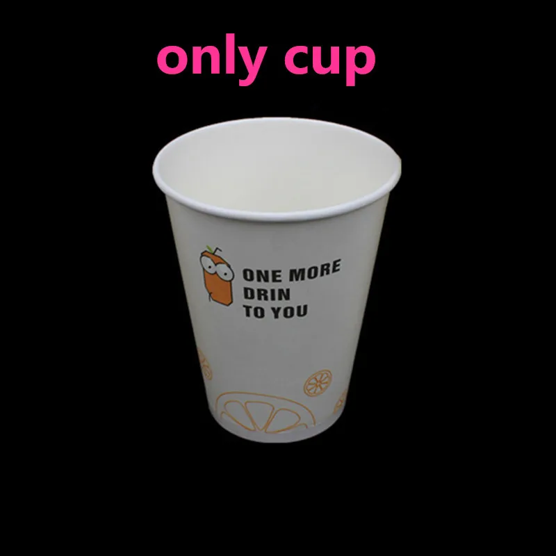 only cup 50 шт. высококачественные белые толстые холодные и горячие бумажные стаканчики 300 мл 400 мл 500 мл картонный одноразовый для кофе чашка для молока и чая wtih крышка - Цвет: only cup