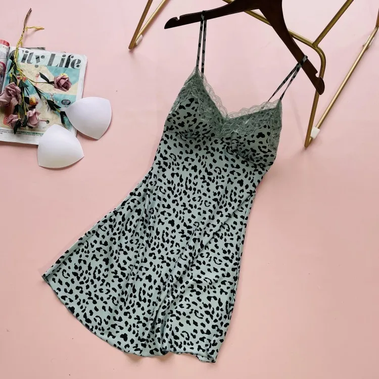 

Leopard Sleepwear Intimate Lingerie Women Sexy Kimono Robe Set Summer New Bathrobe Gown Casual Nightwear Sexy Homewear
