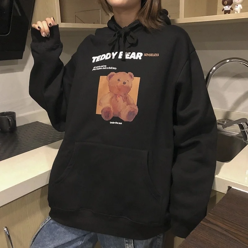 

Толстовка мужская зимняя флисовая с принтом медведя