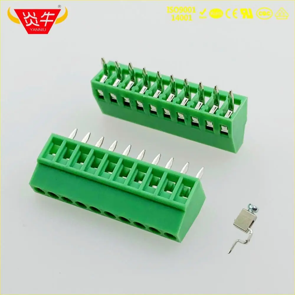 128-2.54-10P KF308 2,54 мм 2PIN PCB Универсальный винтовой клеммный блок DG308 KF128-2.54-2P MPT 0,5/2-2,54-1725656 PHOENIX CONTACT YANNIU - Цвет: 128-2.54-10P