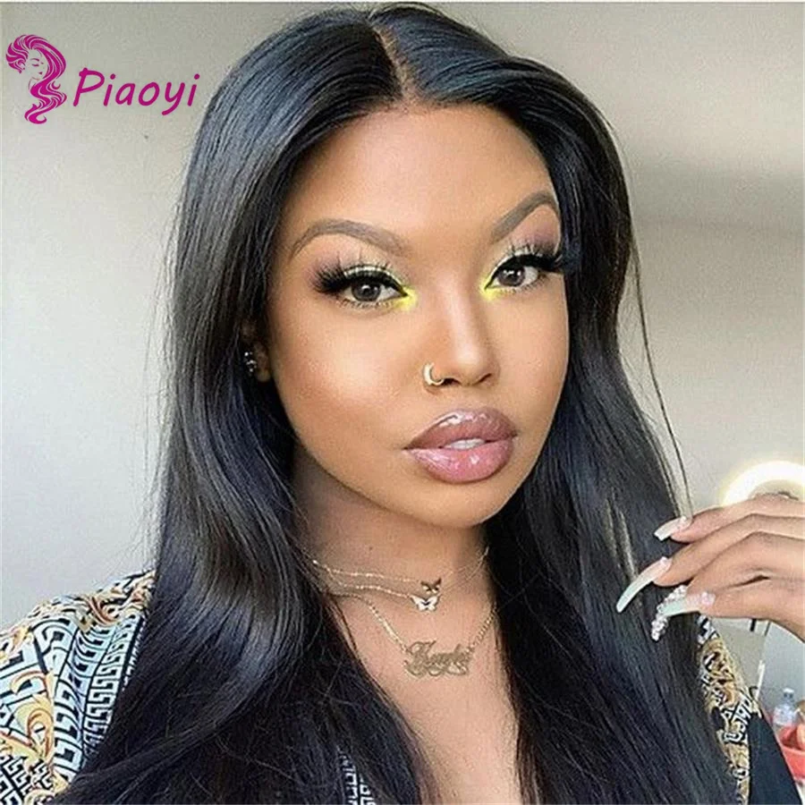 

Piaoyi Straight Human Hair Lace Wig T Part Wigs 10-30 Inch 180 Density T Part Human Hair Wigs Remy Bone Straight Human Hair Wigs
