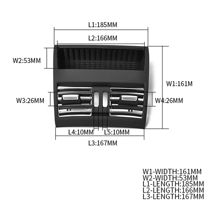 

2x Rear Center Console Fresh Air Outlet Vent Grille Grill Cover for -BMW 5 F10