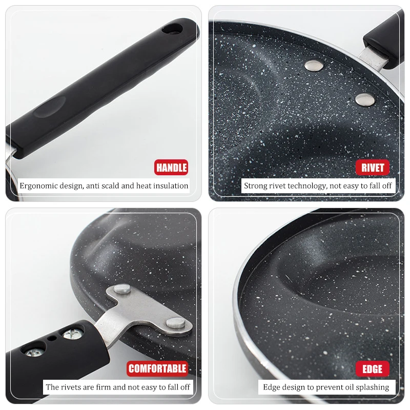 FourHole сковорода антипригарная без масла-дыма для завтрака гриль блинное яйцо