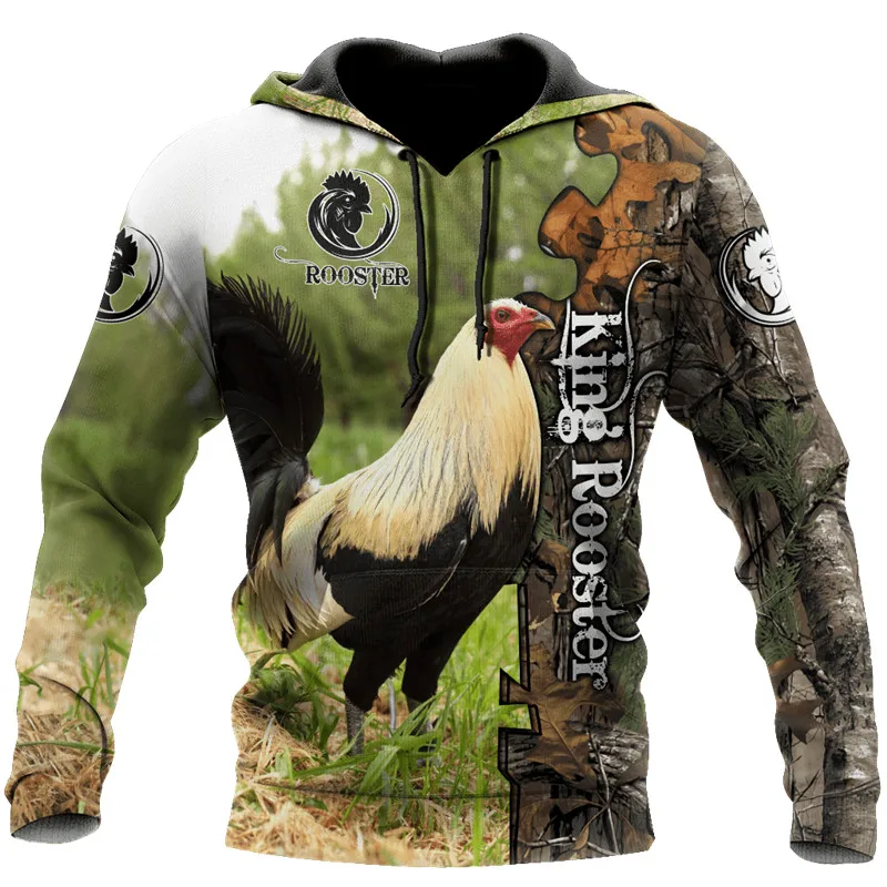 

Модная и красивая толстовка с петушками, повседневная толстовка унисекс на молнии с 3D принтом, Повседневная Уличная Толстовка в стиле хип-х...