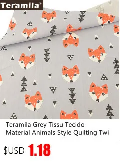 Teramila хлопок ткани метров 50x160 см животных мультфильм дизайн Telas DIY Лоскутная Ткань Ремесло Tissus Qulits Швейные простыни