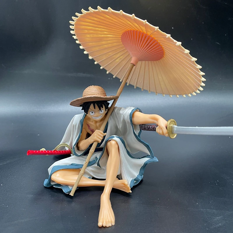 

Anime Onepiece Hand Sitting Posture Holding Umbrella Luffy Top Showdown Animation Boxed Model Decoration One For Distribution