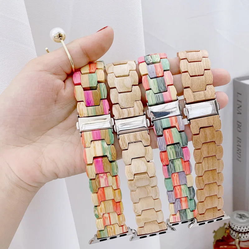 Ремешок для часов деревянный 38/42/40/44 мм iwatch 6/5/4/3 | Электроника