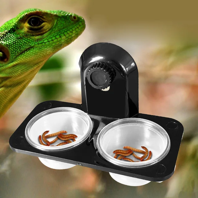 1pcs ABS Reptile Tank Food Water Feeding Bowl Insect Spider Ants Nest Snake Gecko Terrarium Breeding Feeders Box Pets Supplies 1