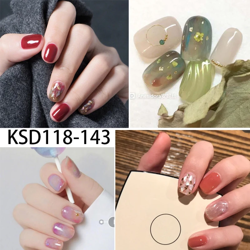 New Stickers Glitter KSD Series Irregular Sequins Nail Decals Full Cover Adhesive Nail Art Stickers Manicure for Kids Women