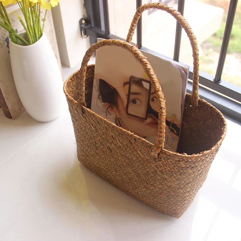 Seaweeds Woven Basket Flower Garden Succulent Bag Crafts Storage StockHome &amp Organization St | Дом и сад