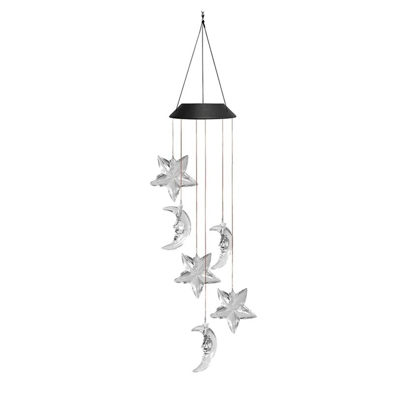 

Outdoor Star & Moon Wind Chimes Solar Wind Chimes,Colorful Changing LED Wind Chimes,For Home,Party,Yard,Garden Decor