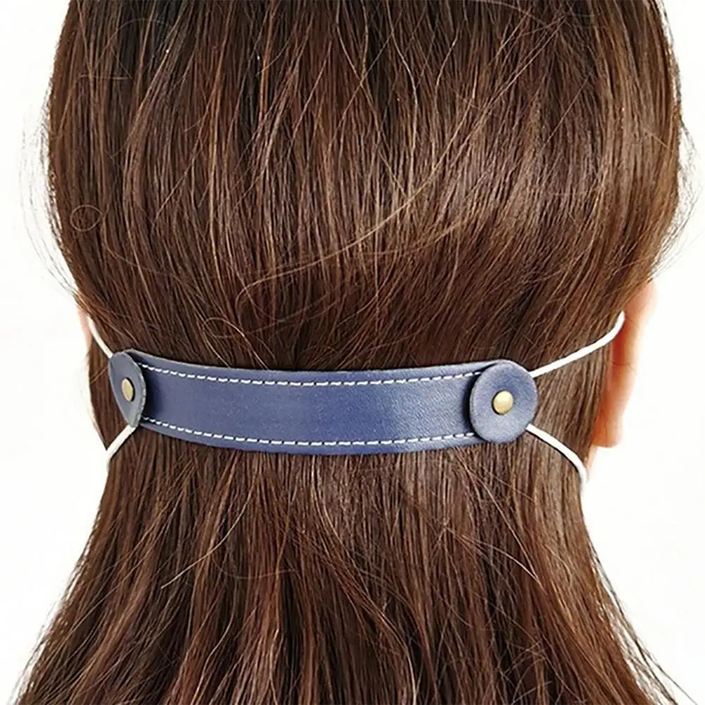 

8PCS Face Cover Holder Leather Adjustable Hook Strap