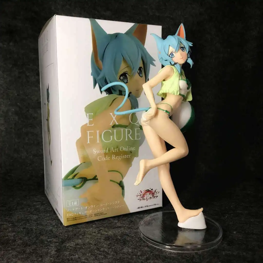 Sword Art Online Sinon фигурку Shino EXQ Фигурки ПВХ Коллекционная модель игрушки 24 см|Игровые