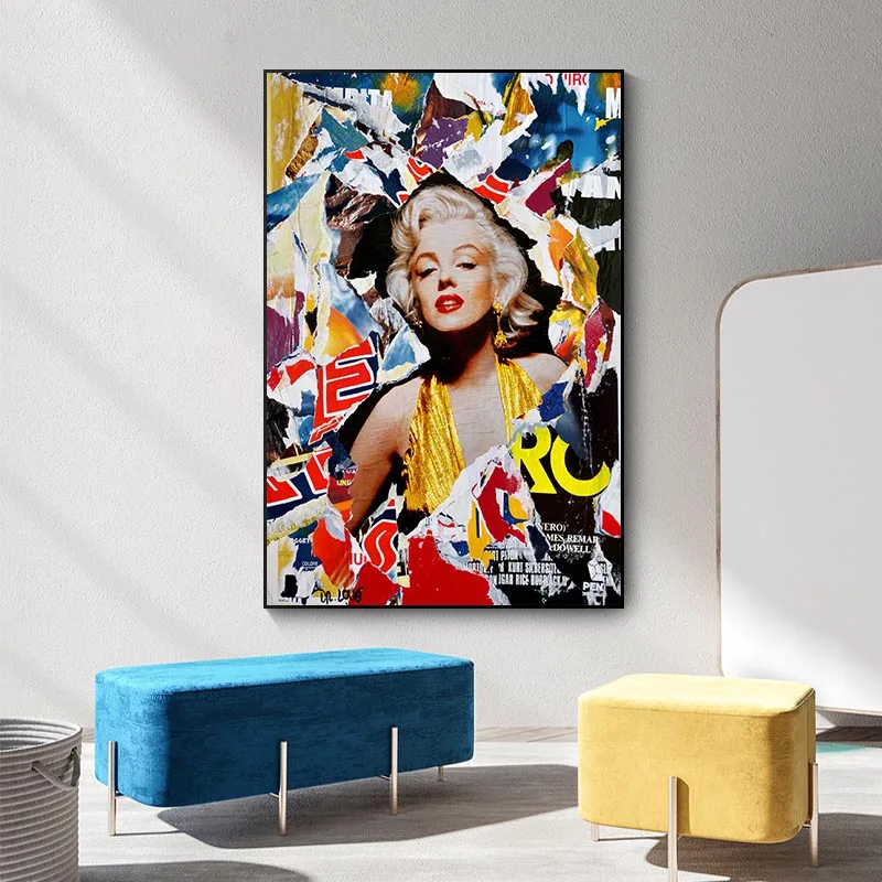 

Graffiti Art Figure Marilyn Monroe Portrait Canvas Painting Wall Art Prints Posters Wall Pictures for Living Room Home Cuadros