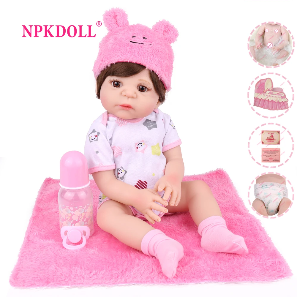 Кукла реборн NPKDOLL 18 дюймов полностью виниловая Реалистичная детская игрушка