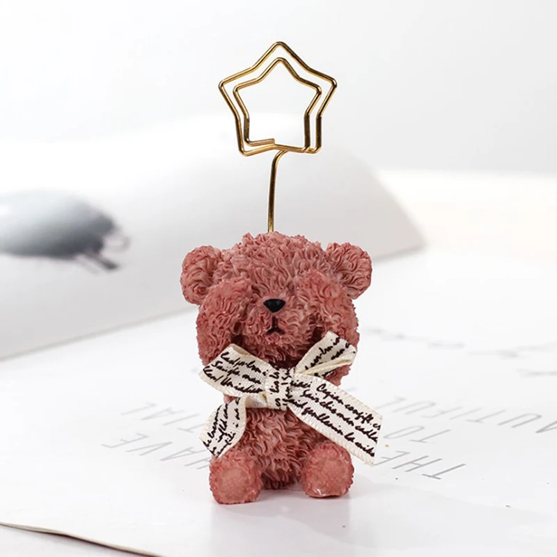 

Cartoon Resin Animal Ornament Desktop Message Folder Card Note Holder Clip