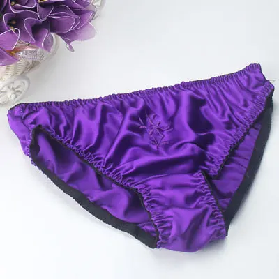 PURPLE XH010 Распродажа! Женские трусы из чистого шелка, шелк тутового цвета, трусы с низкой талией, нижнее белье M/L/XL - Цвет: PURPLE XH010