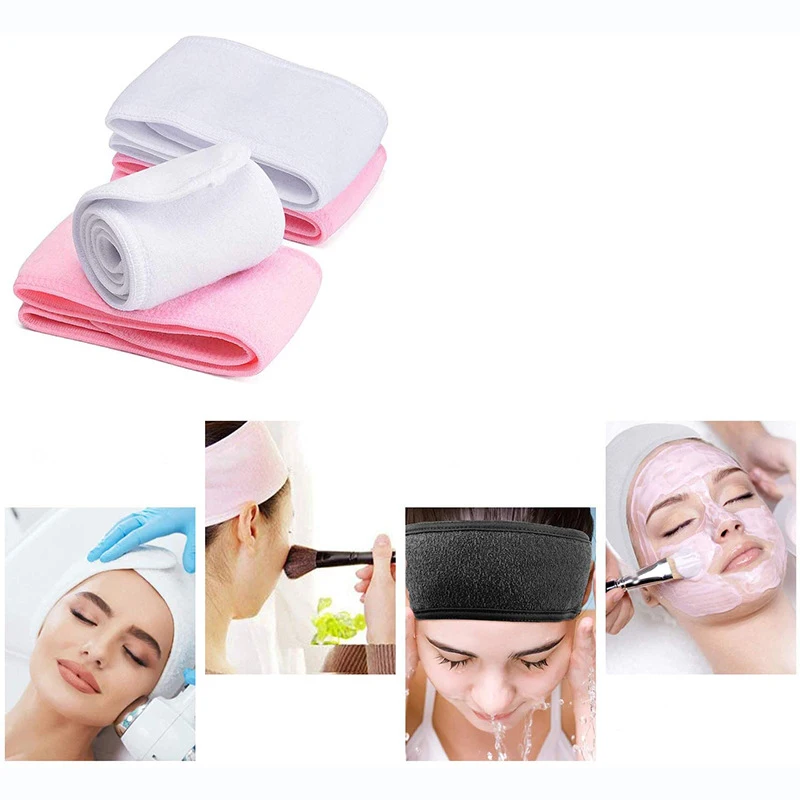 

1PCS Face wash hair band female yoga headband net red makeup mask hair band beauty salon bag turban velcro hair band