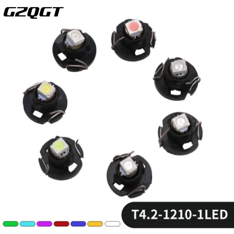 

10pcs DC12V T4.2 1SMD 1210/3528 2smd 5050 Car LED Dashboard Meter Panel LED Light Bulb White/Red/Green/Yellow