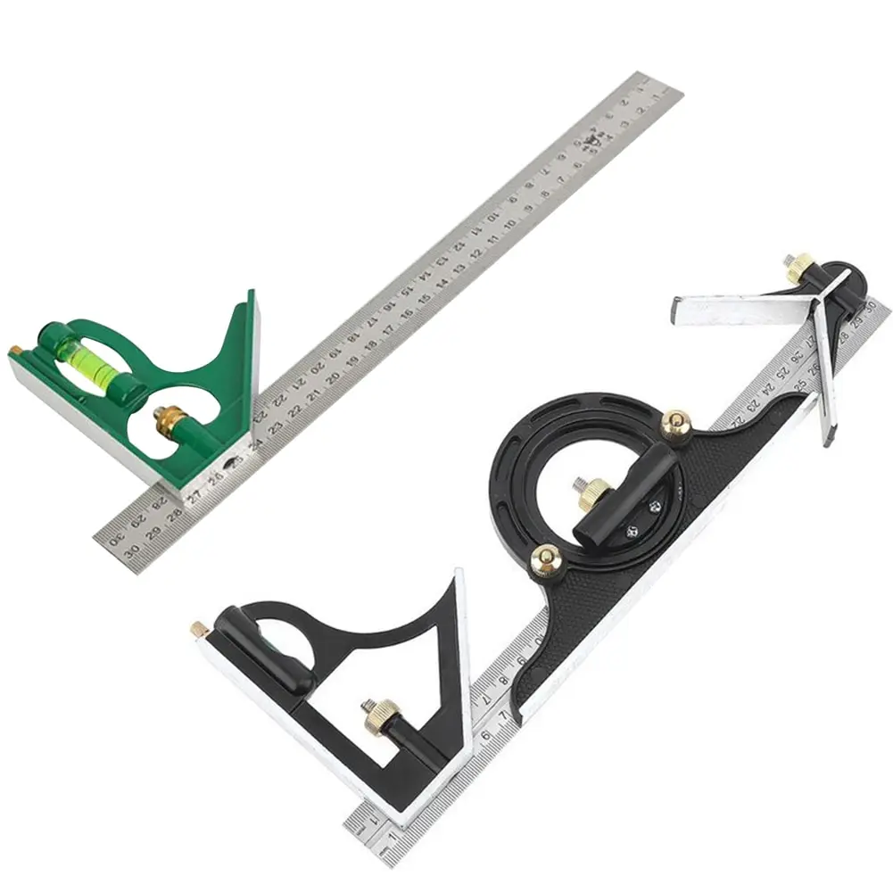 

3 In 1 Square Angle Ruler Set High Precision Protractor Measuring Tools Combination Square DIY Angle Spirit Level 300mm