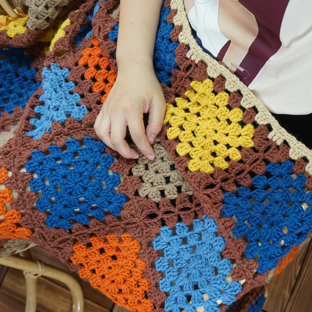 Одеяло ручной работы состаренное крючком фетровая подушка в пасторальном стиле