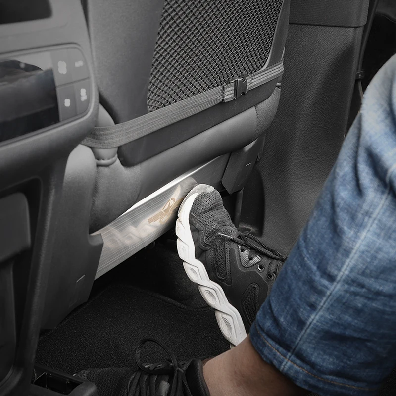 

Seat Back Anti-Kick Panel Trim Protection Stickers for Jeep Grand Cherokee 2011+ Stainless Steel Car Interior Accessories Black