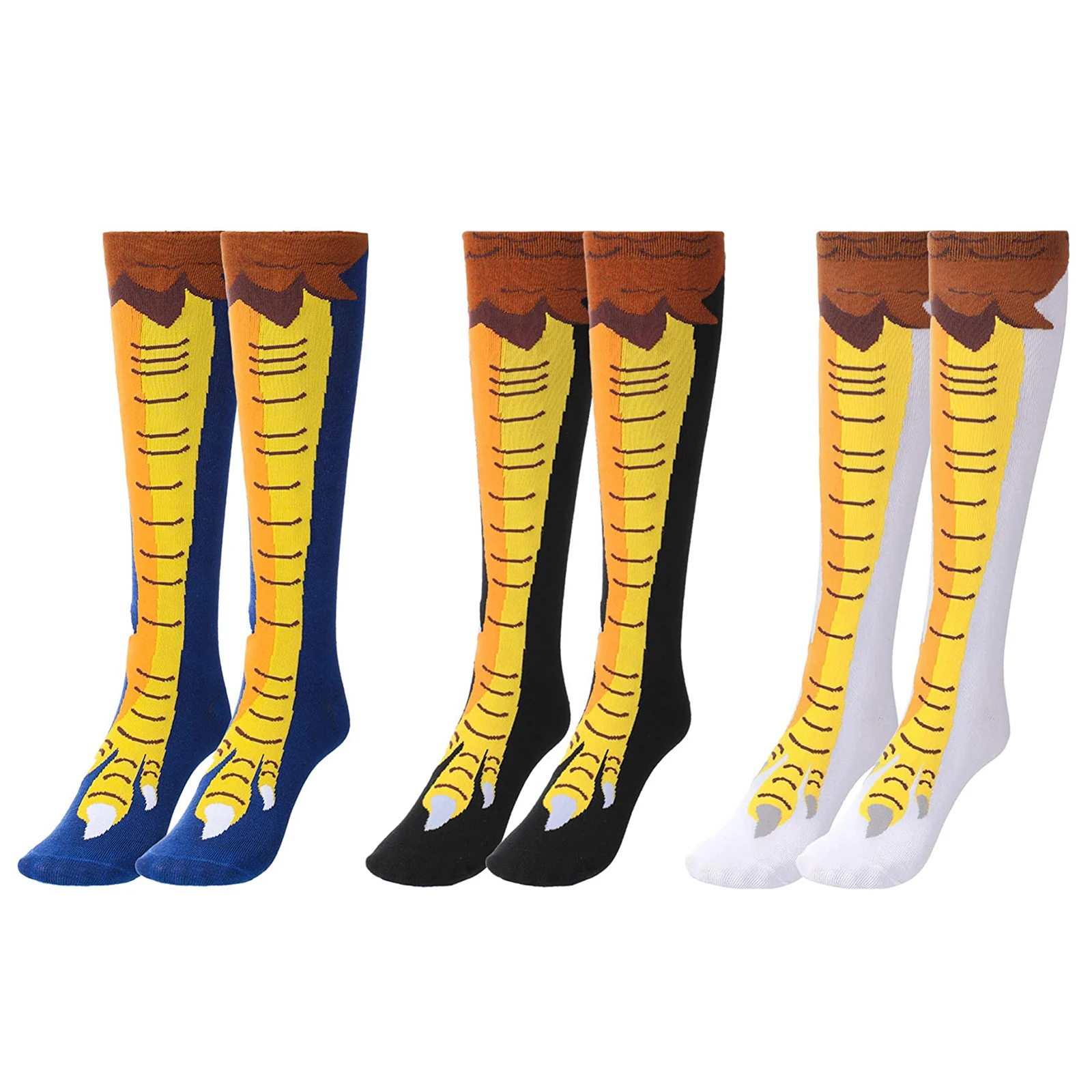 3D забавные куриные зимние осенние женские носки до бедра высокие Мультяшные Ainimals