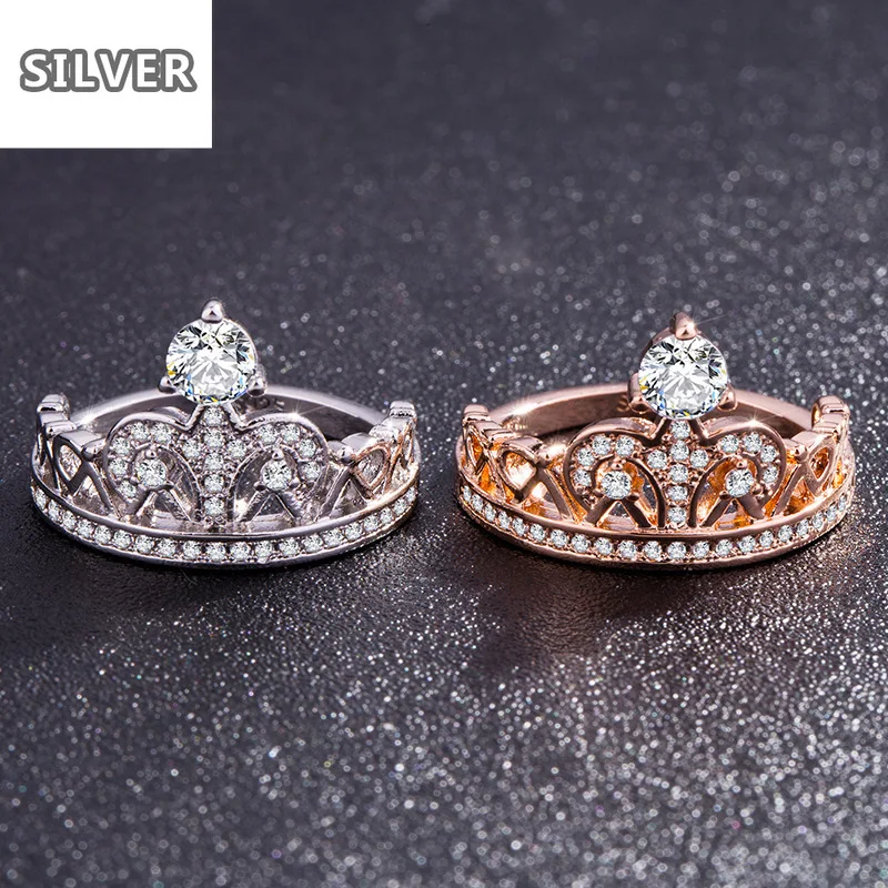 Фото Корона с крошечной королевой кольцо принцессы 2 цвета женская индивидуальность