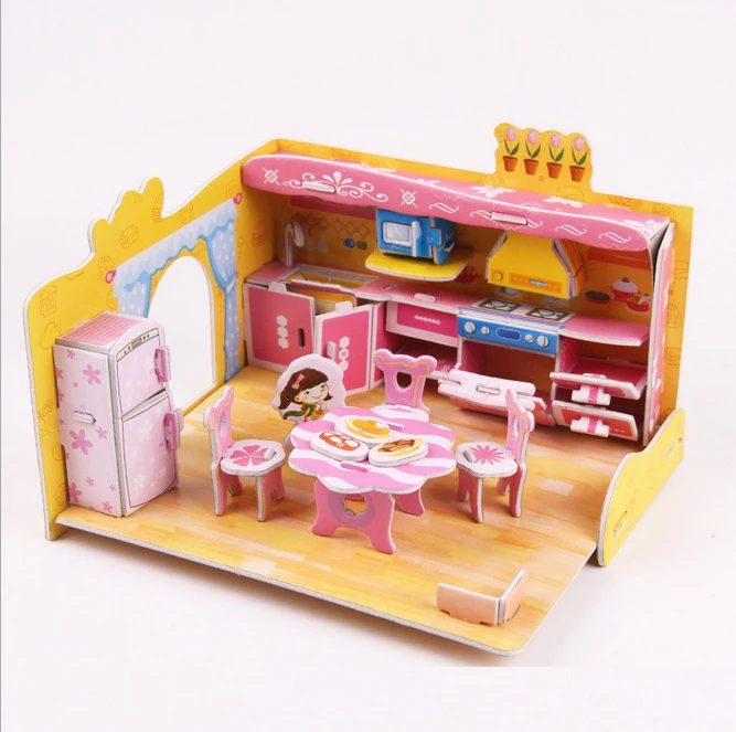 Фигурки мультяшных кораблей миниатюры креативная бумажная модель здание