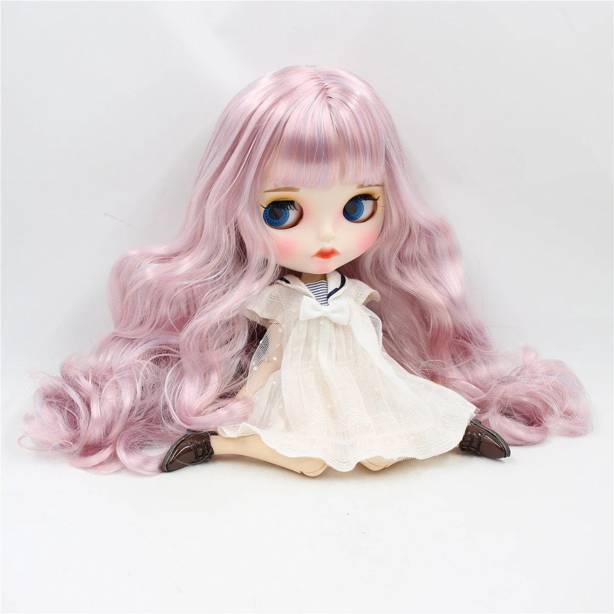Ледяной DBS Blyth кукла 1/6 bjd белая кожа совместное тело матовое лицо резные губы с