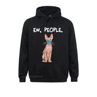 sphynx ew people funny cat wearing face mask beach sweatshirts hip hop mens hoodies casual long sleeve clothes