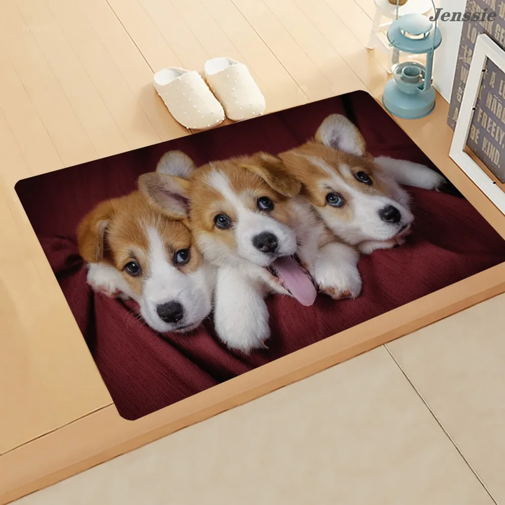 Золотистый ретривер хаски 3D Оформление интерьера нескользящий напольный коврик