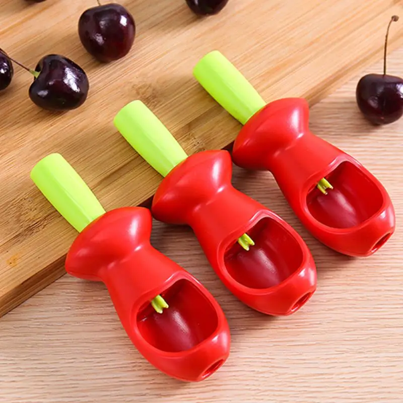 

Creative Finger Press Cherry Corer Pitter Tool Fruit Seed Remover Plasitc Huller