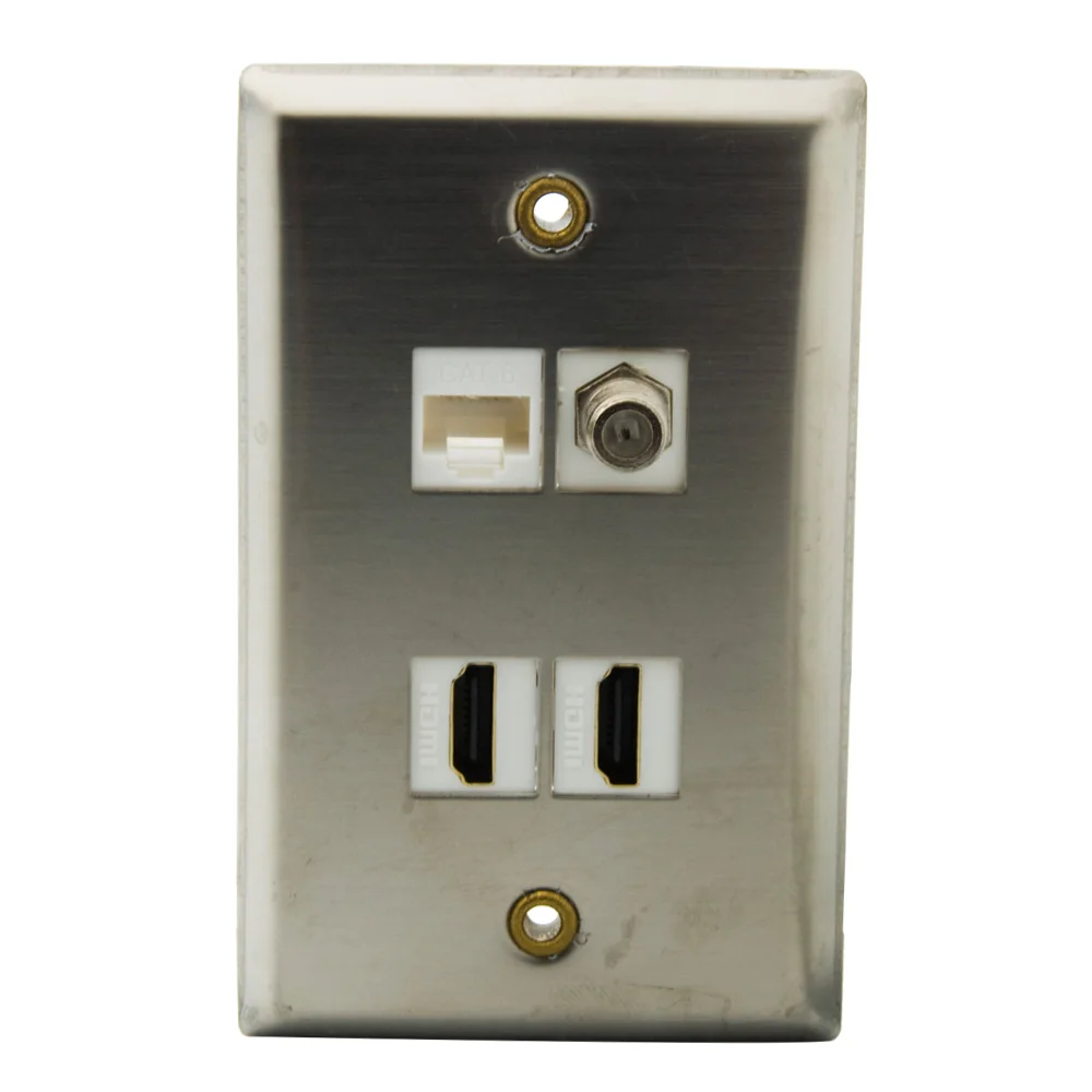 1 комплект из нержавеющей стали 2 порта s HDMI Порт CAT6 RJ45 порт коаксиальный F RG6