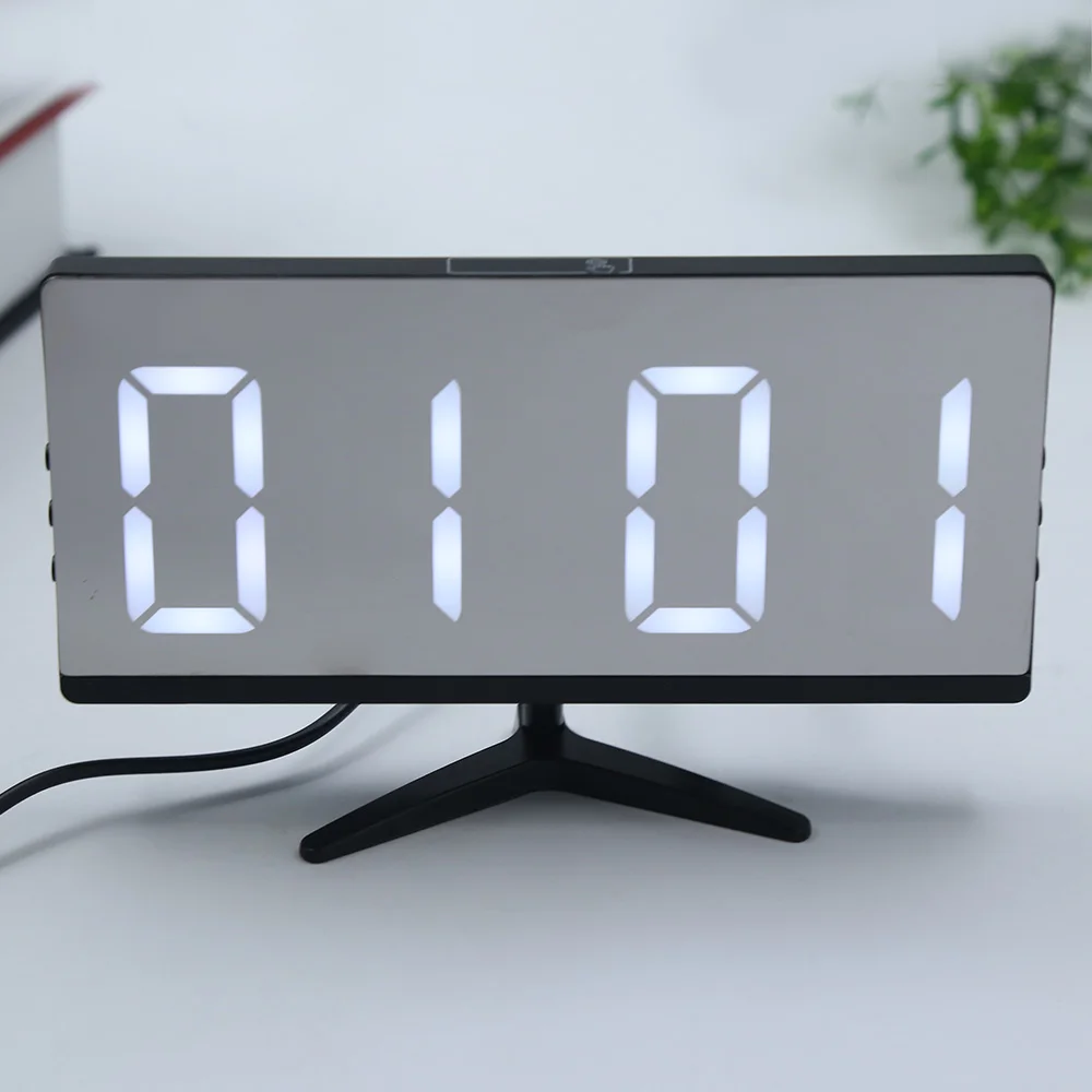 Многофункциональный светодиодный зеркало цифровой будильник часы с режимом