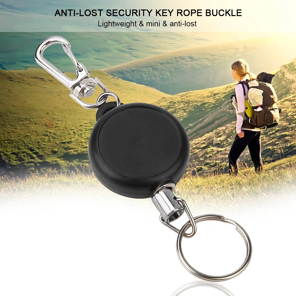

10pcs Outdoor 60cm Stainless Steel Wire Rope Retractable Key Chain Stretching Key Anti Lose Keyring Outdoor Fishing Camping