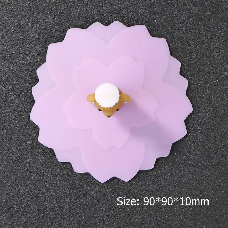 Розовая силиконовая крышка для чашки противоскользящая водонепроницаемая