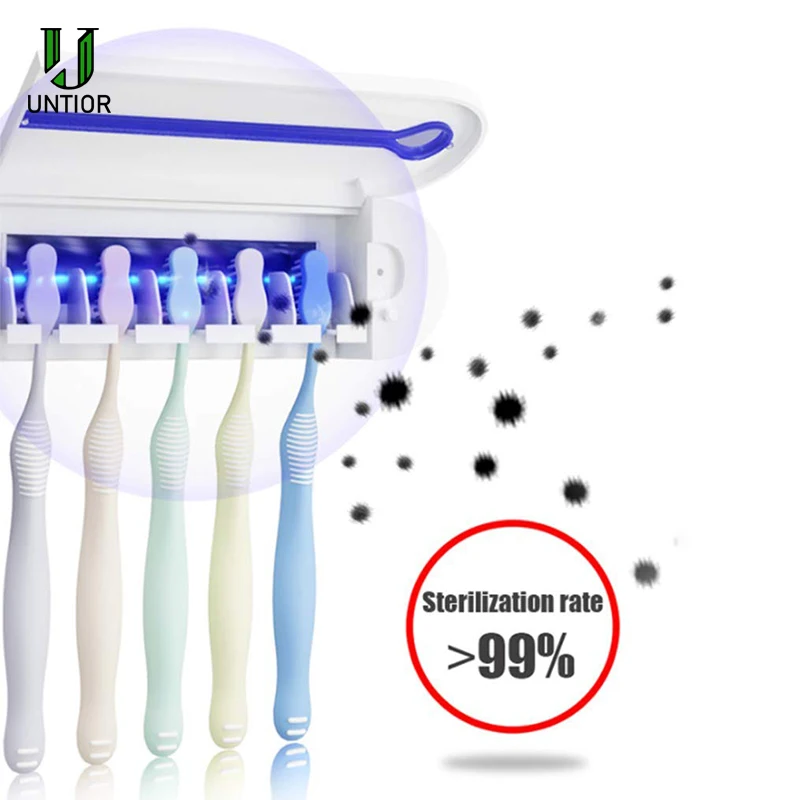 UNTIOR 3 In 1 UV Light Ultraviolet Toothbrush Sterilizer Automatic Toothpaste Dispenser ToothBrush Holder bathroom accessories | Дом и сад