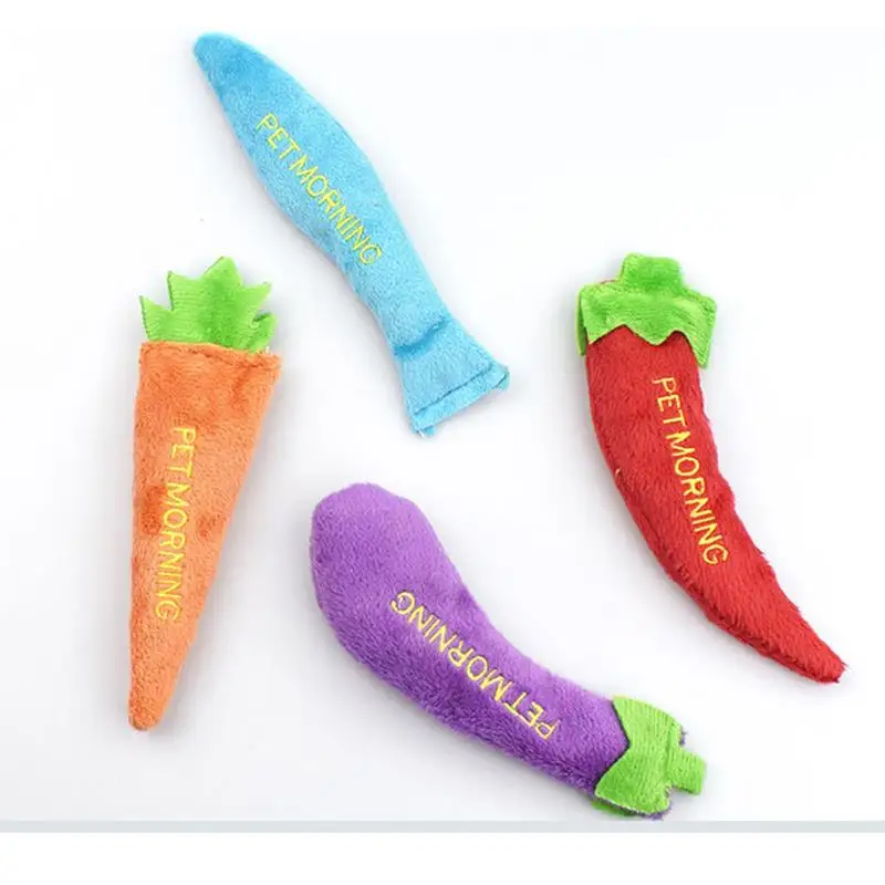 Многоцветная игрушка для кошек в виде овощей милая плюшевая форме перца моркови