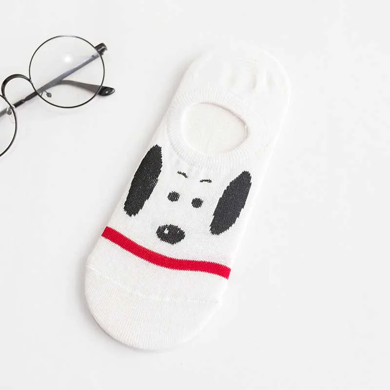 Простые женские короткие носки с Snoopy из мультфильма; удобные хлопковые короткие Дышащие носки с закрытым носком; нескользящие чулочно-носочные изделия - Цвет: 1