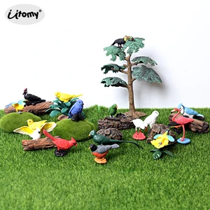17 шт. реалистичные фигурки попугая, разные модели, пластиковые фигурки птиц, фигурки животных, обучающая игрушка, фигурки для торта