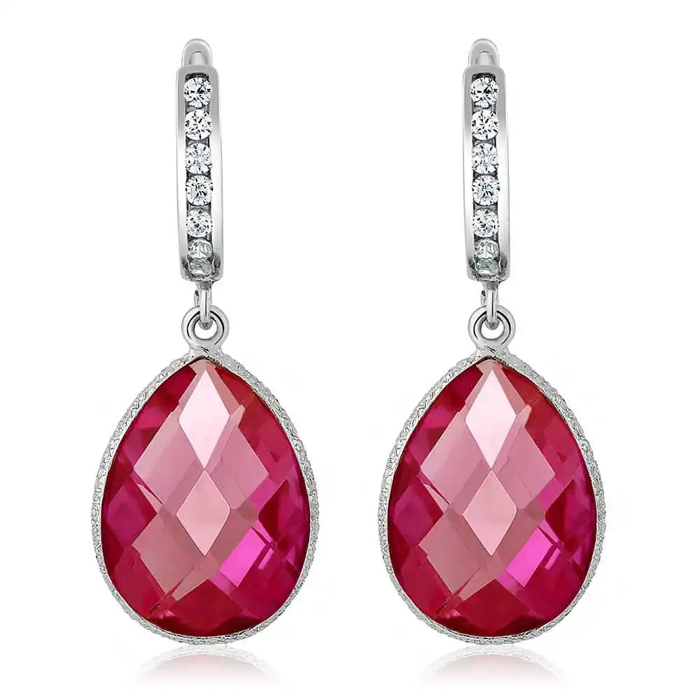 Женские серьги подвески GemStoneKing из стерлингового серебра 925 пробы с розовым