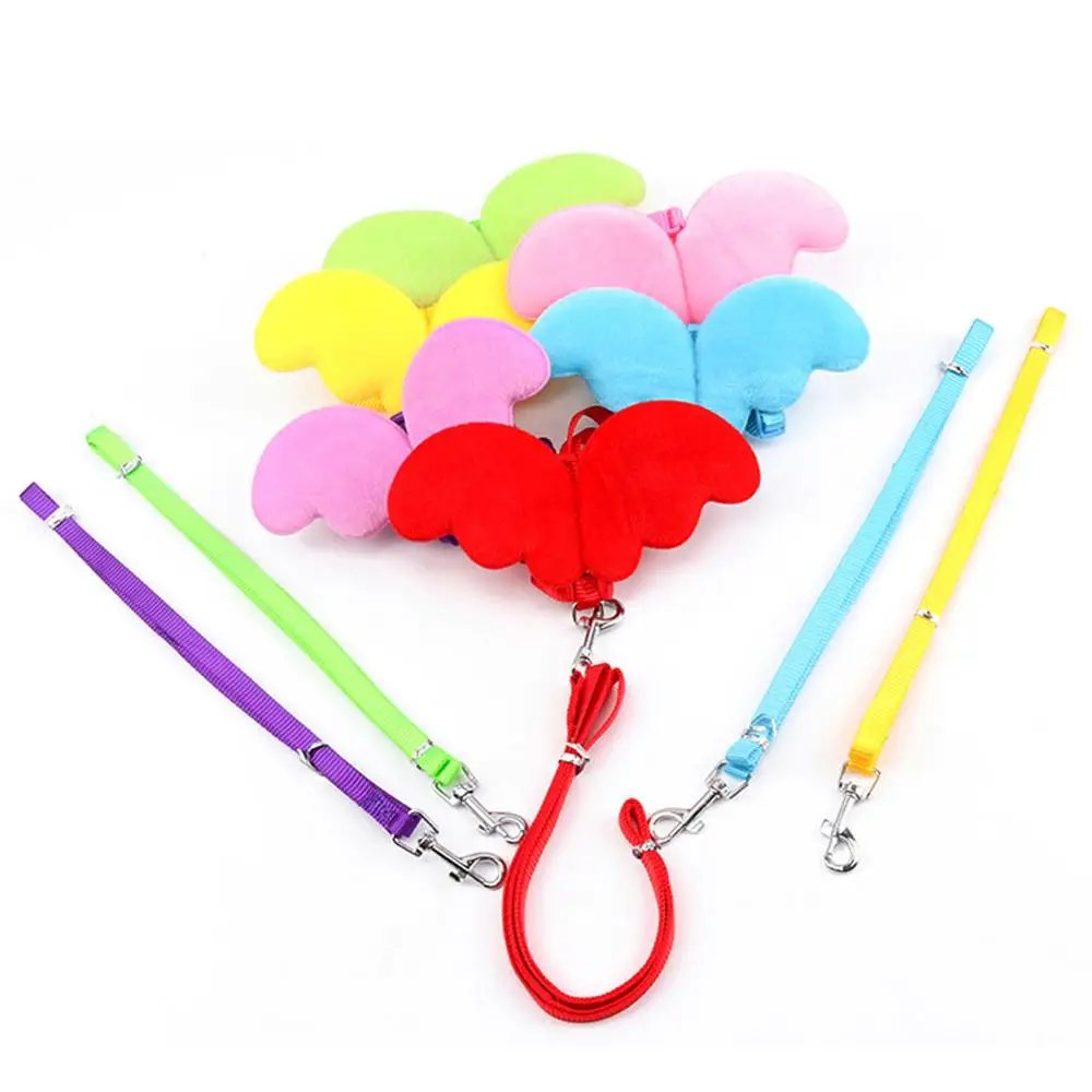 Жилет Регулируемый однотонный из полиэстера для кошек упряжка с крыльями