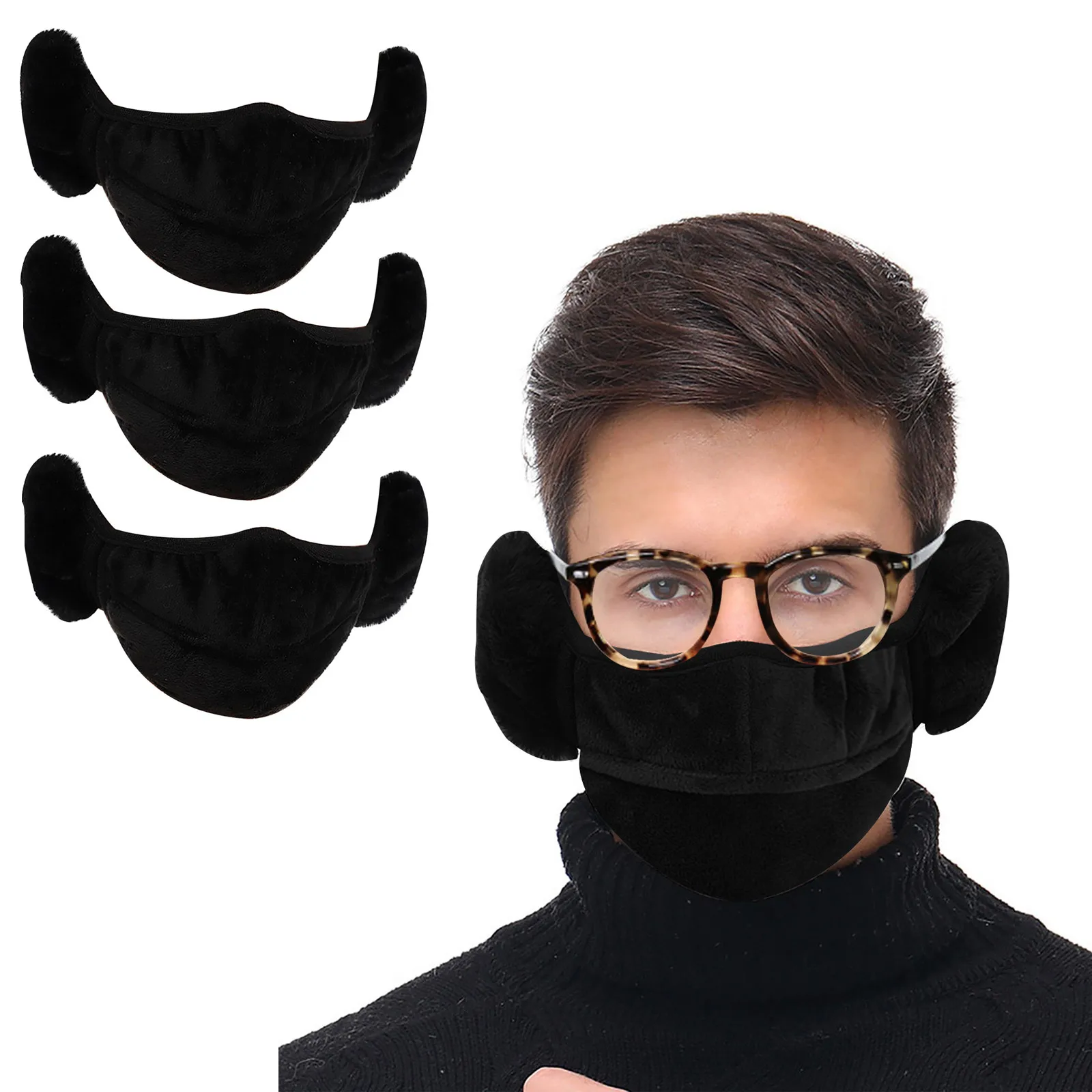

Earmuffs Winter Two-in-one Earmuffs Warm Mask Dust-proof Cold-proof Riding 3PC Ear Muff Wrap Band Ear Warmer Earlap Accessories