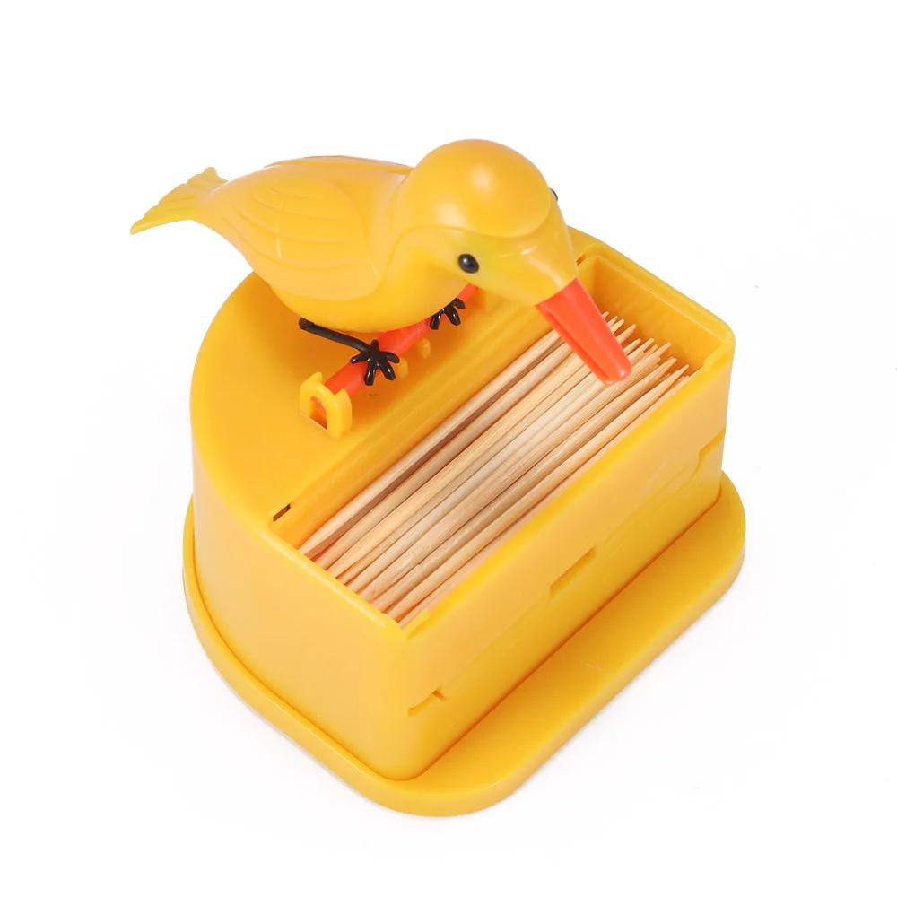 

Мультяшная коробка для зубочисток с птицами, кухонный автоматический выдвижной бытовой держатель для зубочисток, Держатель Для Зубочисток...