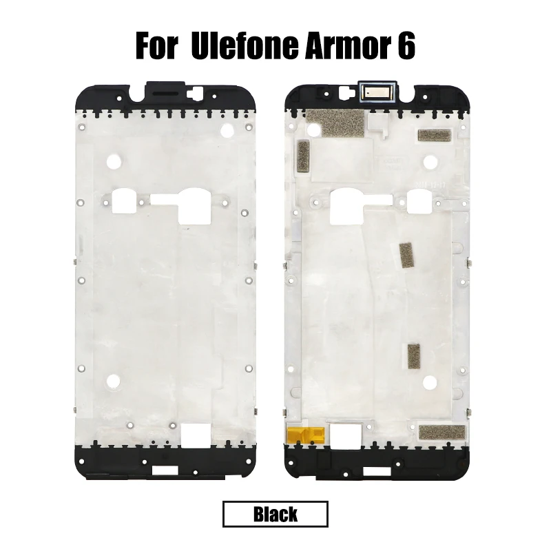Черный BingYeNing для Ulefone Armor 6 передний корпус с наушником передняя рамка чехол в сборе Замена подарочные инструменты - Цвет: Черный